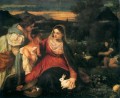 Madonna und Kind mit St Katharina und einem Hasen 1530